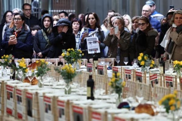 Places are laid out for the hostages in the JW3 community centre in London last year.