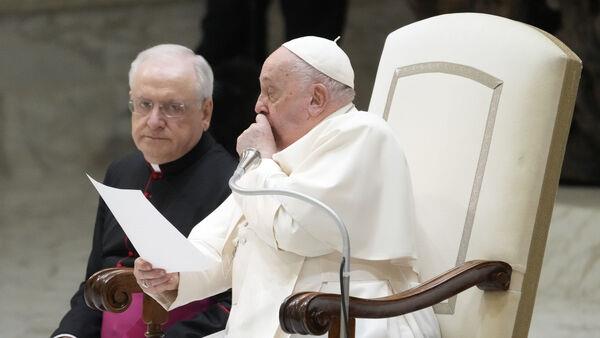 Aide reads speech for unwell Pope Francis